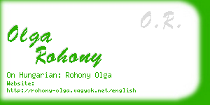 olga rohony business card